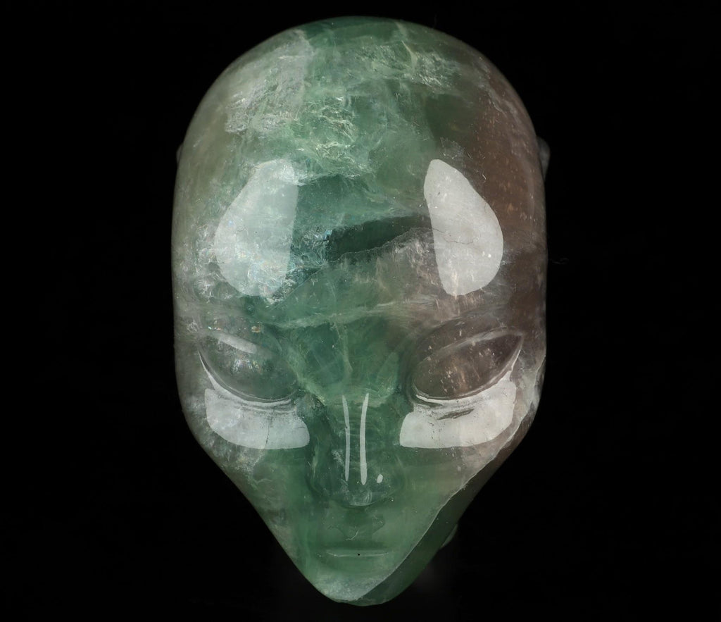 Sculptuur Elf , Fee , Avatar , Kristallen standbeeld van fluoriet uit Mongolië, Regenboogfluoriet