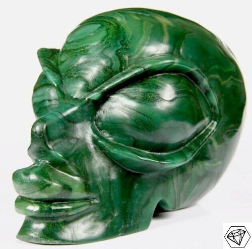 VERDITE Pierre d'Afrique   Sculpture Type Tete Africaine  de pierre naturelle  /  tète de mort / Cranio , SchÄdel , Craneo , Skull , reiki