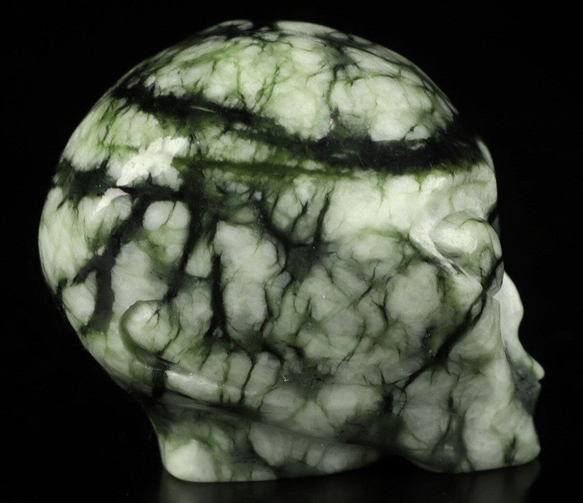 Jaspe Picasso Chinoise   / Alien invader /Crâne pierre naturelle de collection / décoration  Skull , Cranio , SchÄdel , Craneo Crystal Skull