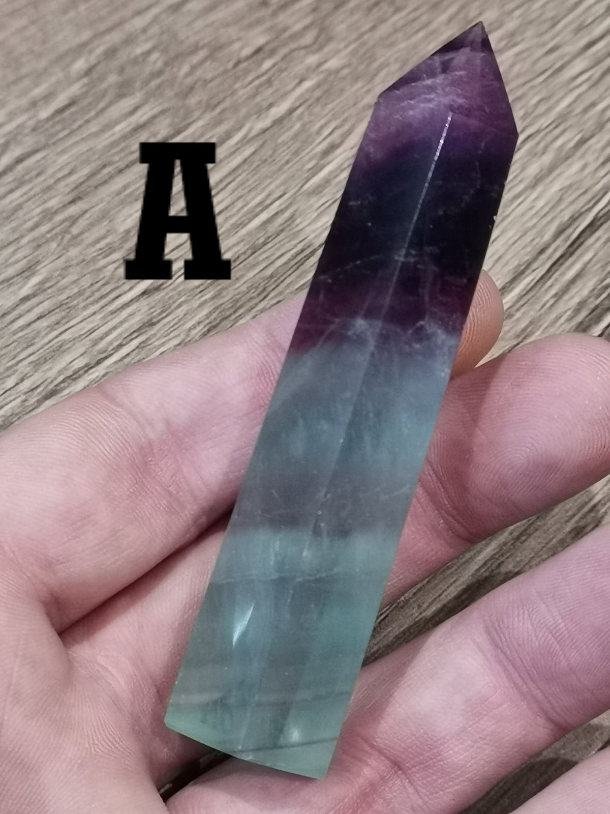 Green and purple fluorite – Choice of obelisk point - Natural crystal