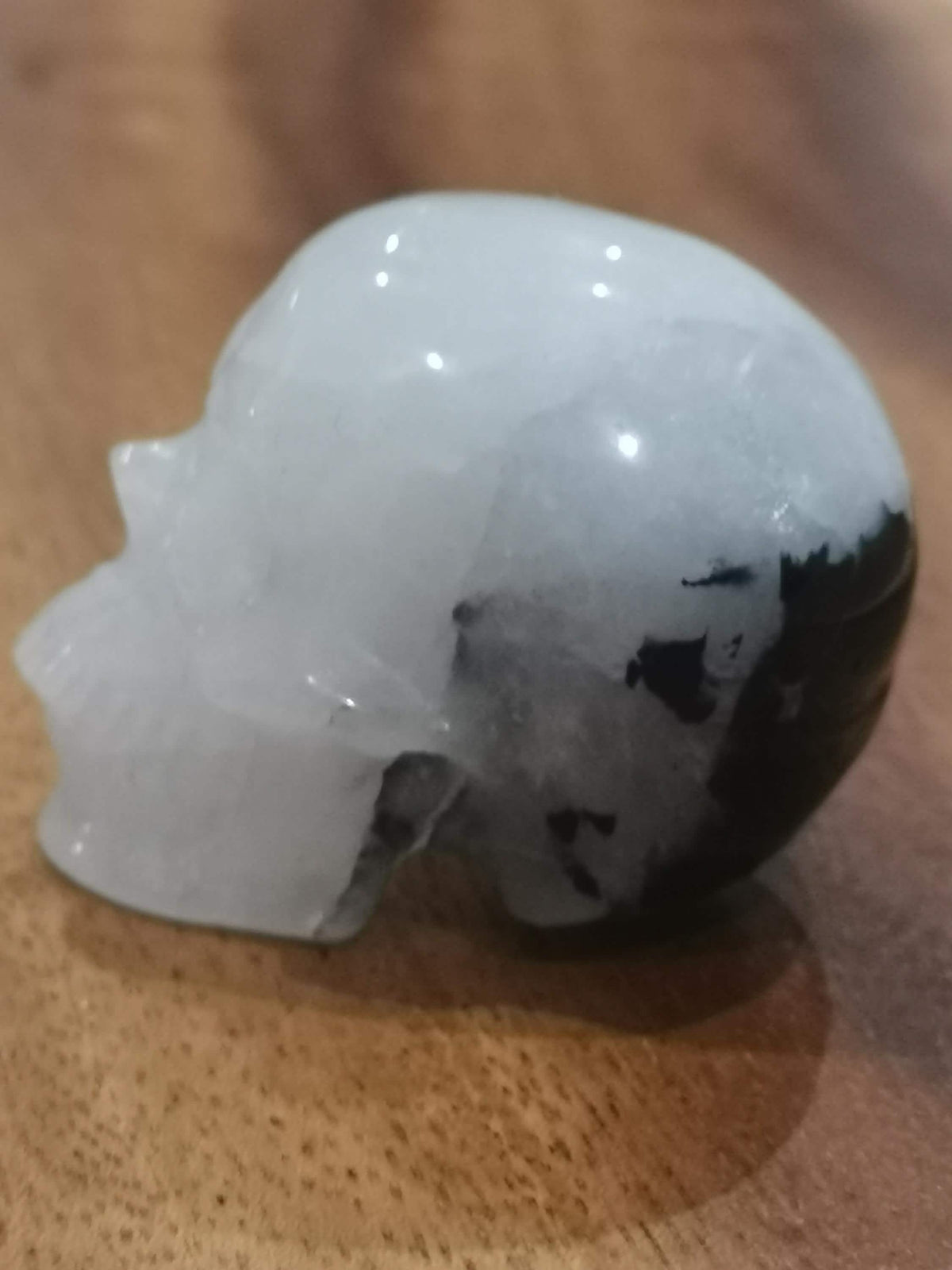 2"  Tormalina, teschio di cristallo -> minerali scolpiti da collezione / Teschio