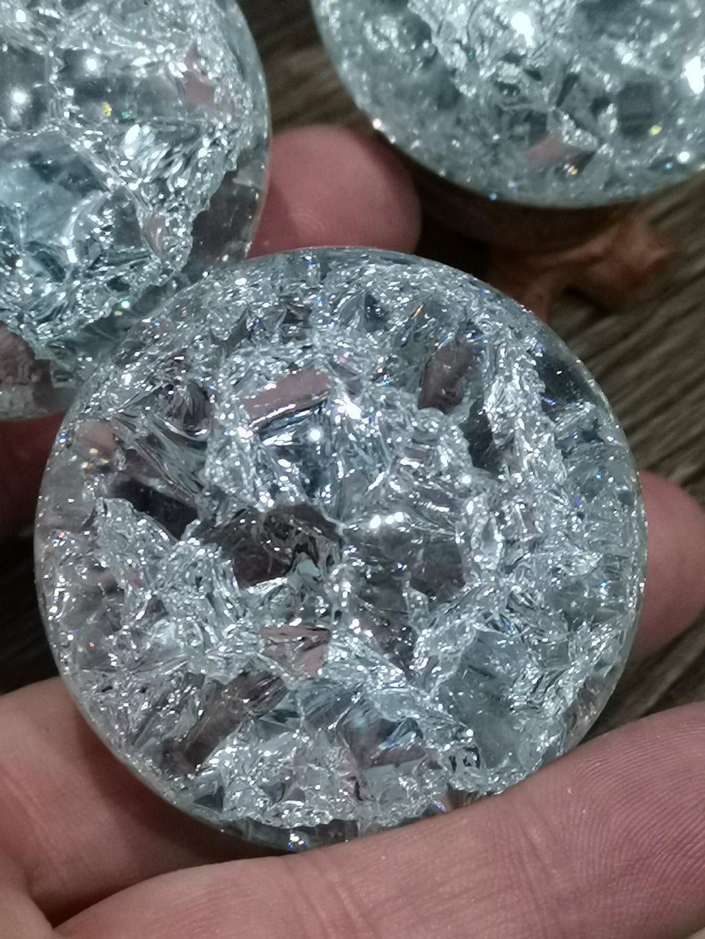 Rock Crystal Quartz / Crackle Quartz / collector's sphere, meditation, recharging