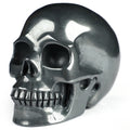 Hématite de Taille M , pierre ferreuse -> Sculpture / Crâne sculpté en pierre naturelle , Memento Mori , méditation , Feng shui , Vanité