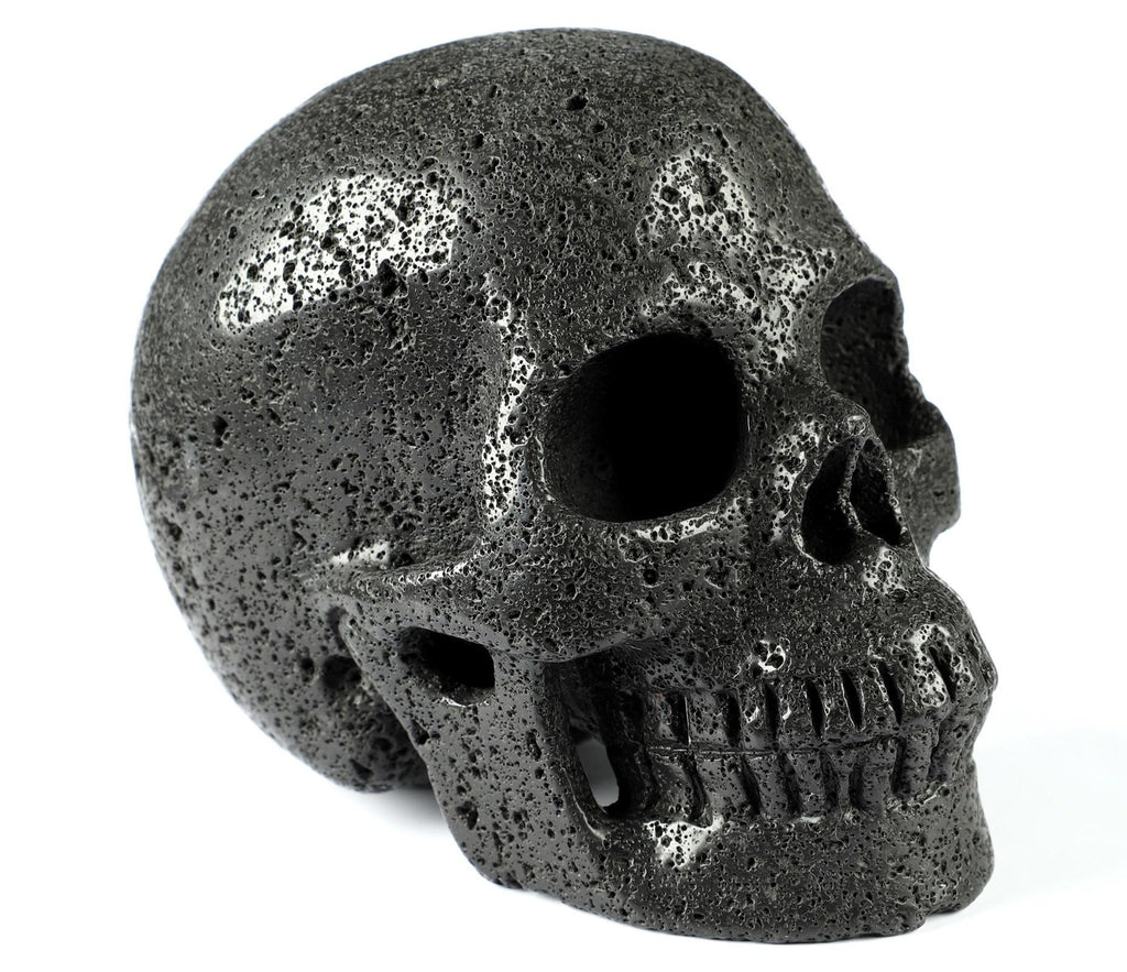 Crâne en Pierre De lave Sculpté  / tète de mort Cranio , SchÄdel , Craneo , Skull , reikin Crystal Skull