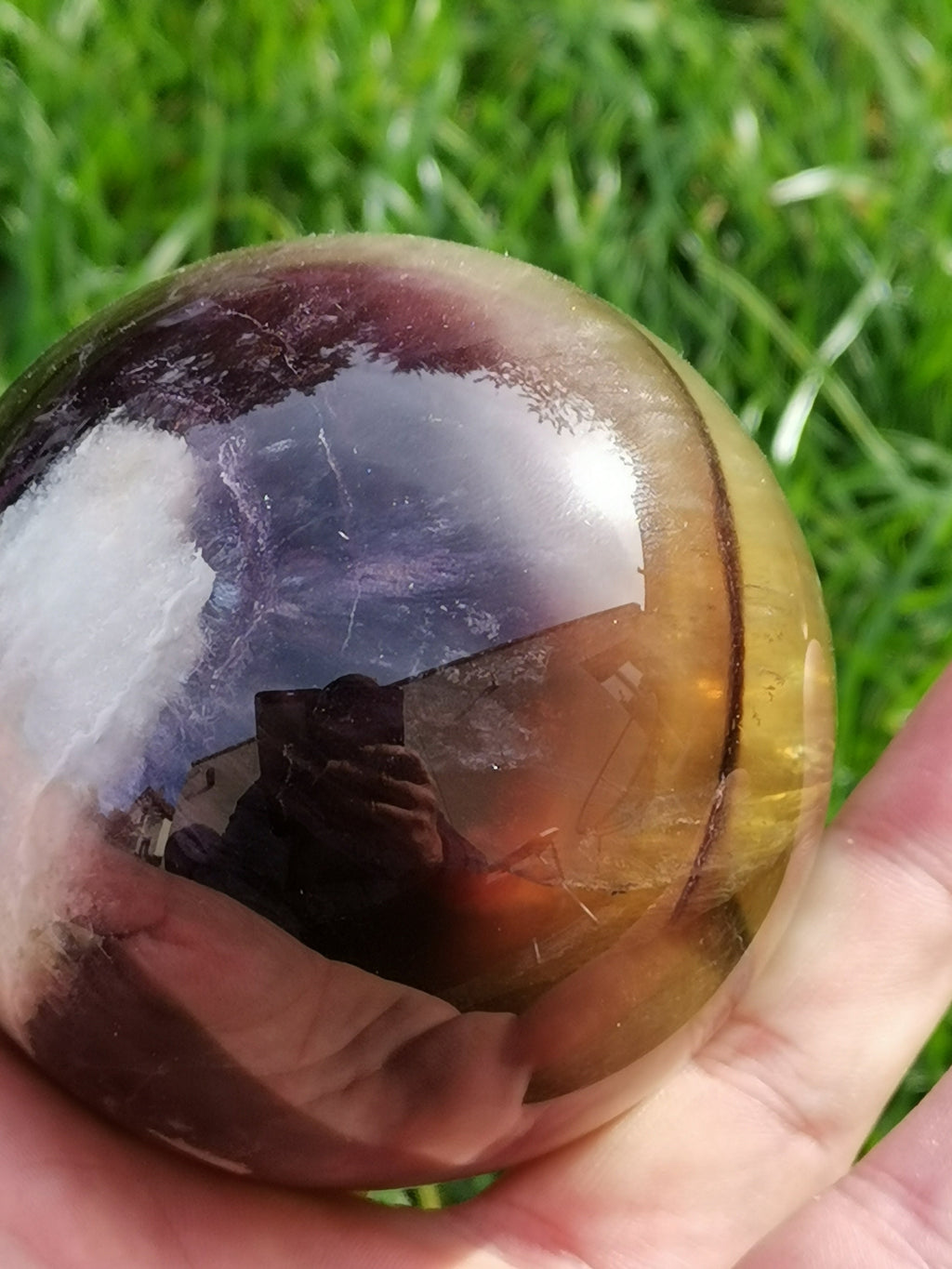 Sfera in fluorite XL da 1 kg, diametro 84 mm