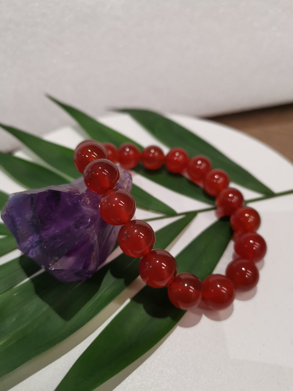Ágata cornalina vermelho-alaranjada, pulseira de contas de 10 ou 8 mm, contas selecionadas em tons de vermelho