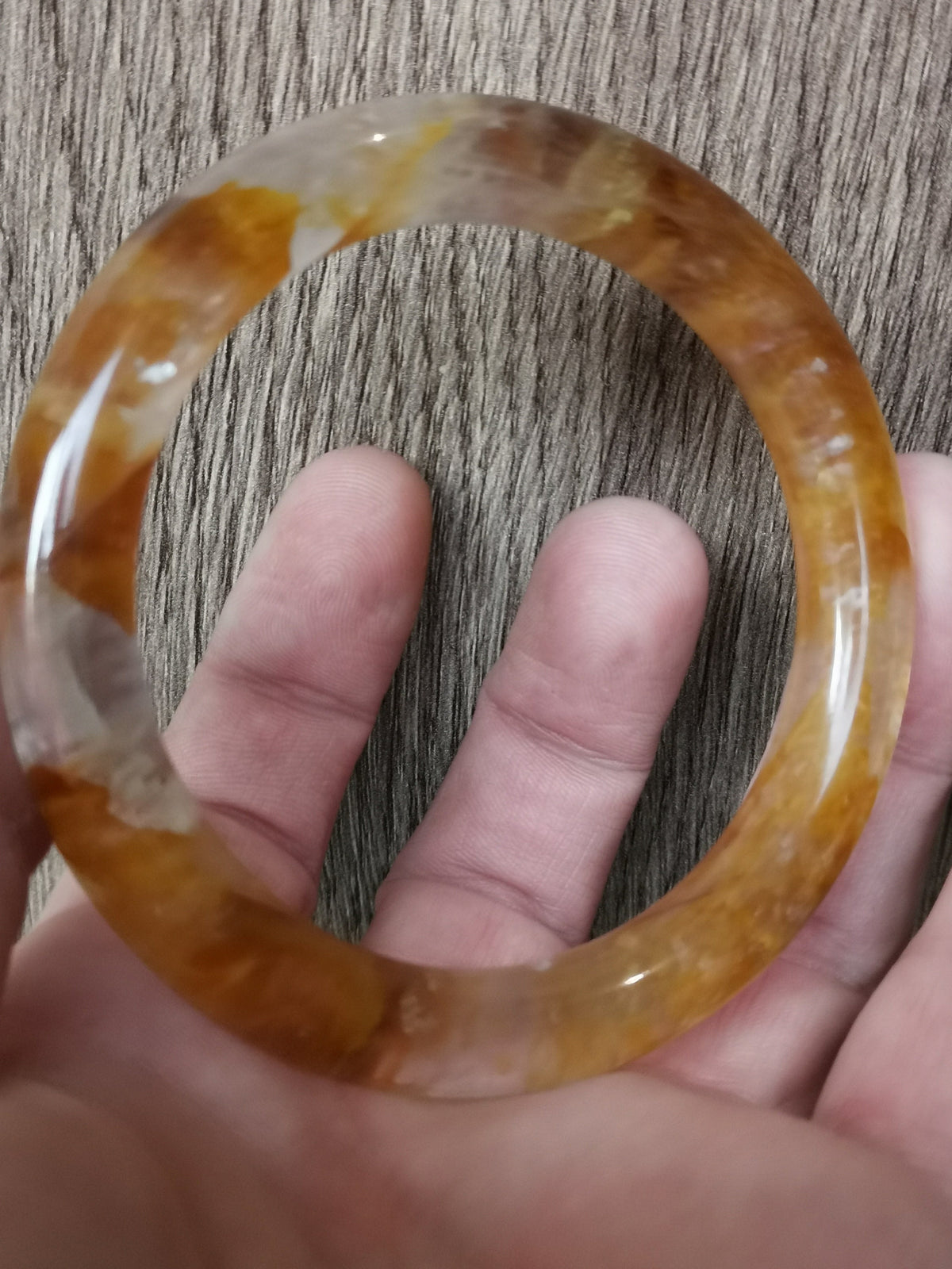 Quartzo Fogo Amarelo , Quartzo Golden healer ; Pulseira Rígida Diâmetro interior 61 mm