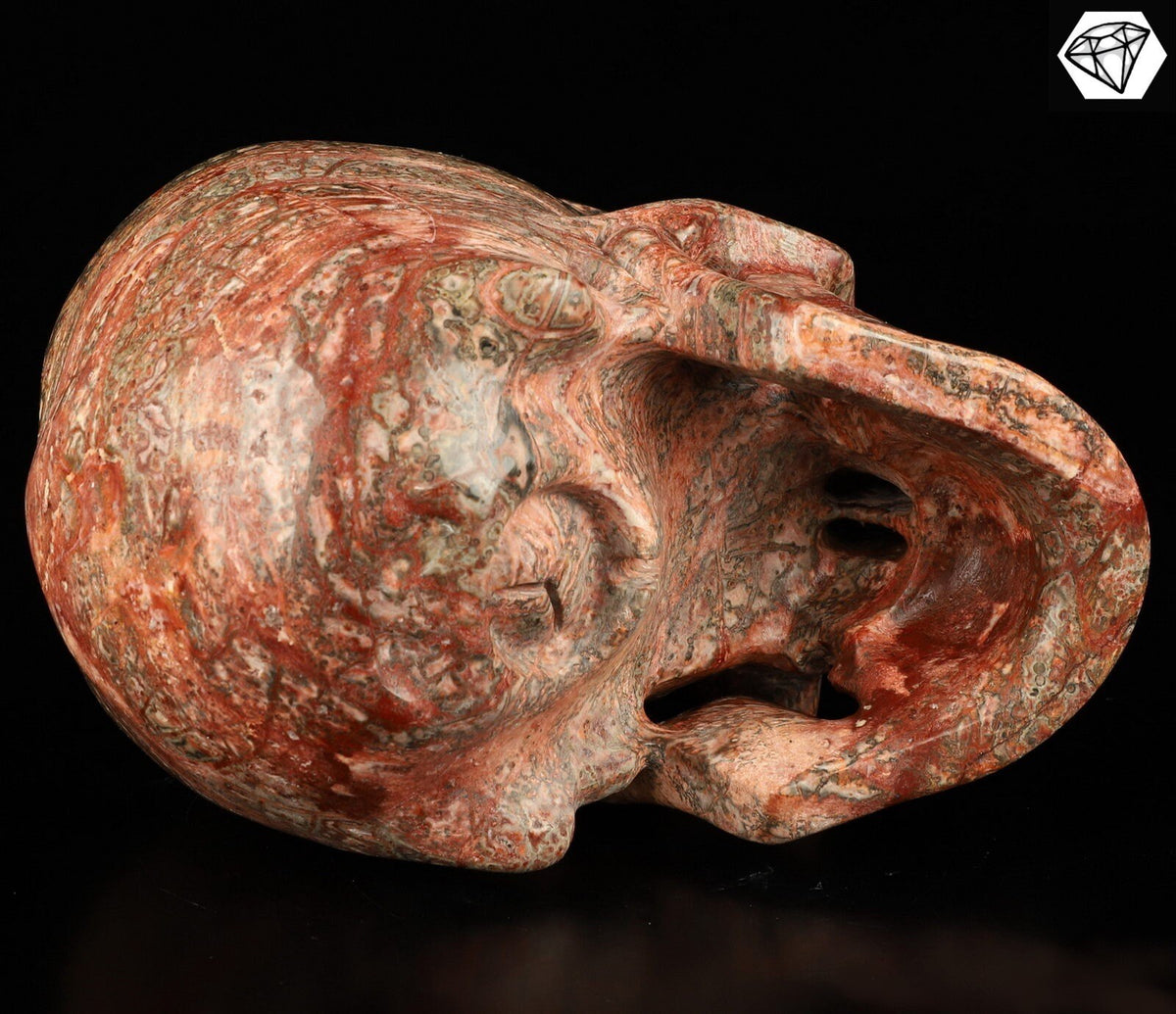 Jaspe Leopardo de México  /  Cráneo XXL  Piedra natural  / calavera / Memento mori