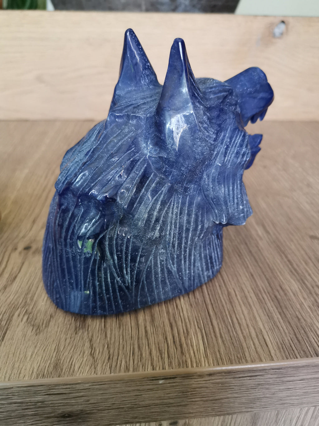 WOLF , Skulptur /Statue , Blaue Aventurin  -> Naturstein AA