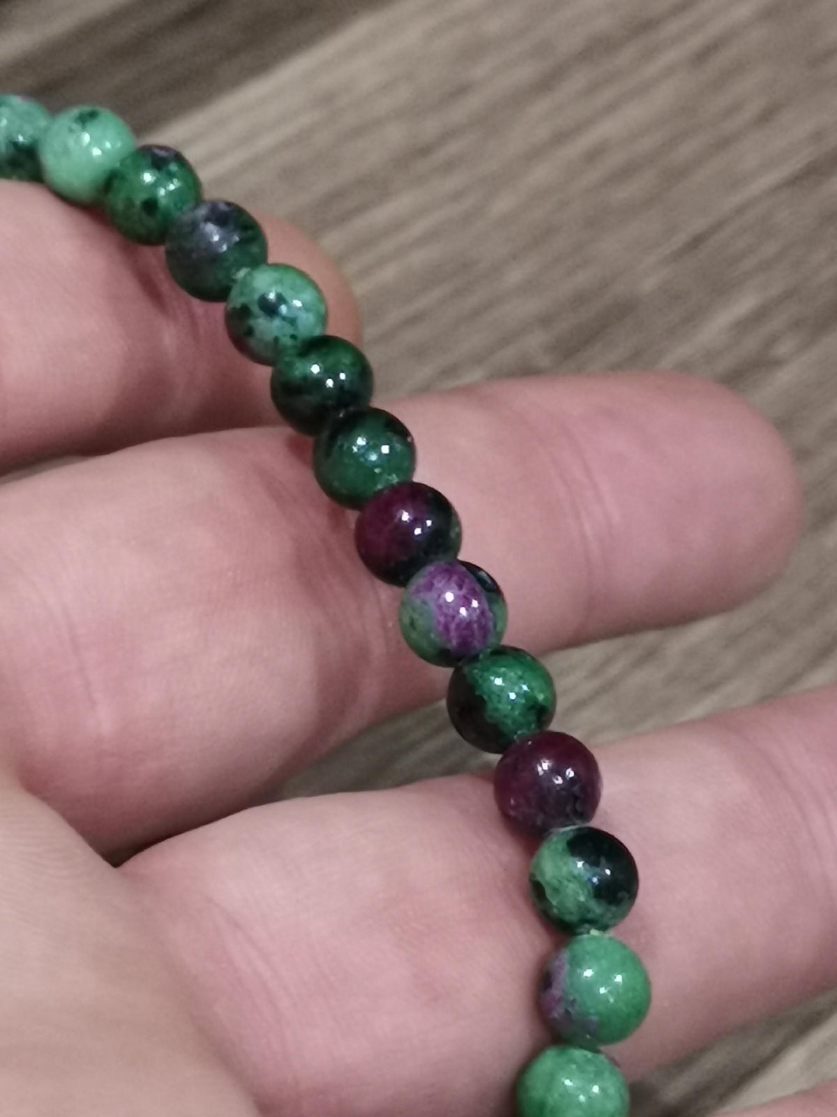 Pulseira de rubi em zoisite – Contas de 6 mm – À medida - pedra natural