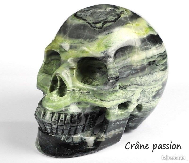 JADE Masło , Masło na czaszkę XL z naturalnego kamienia , ręcznie rzeźbione Najwyższa jakość , Cranio , SchÄdel , Czaszka , Kryształowa czaszka SKULL