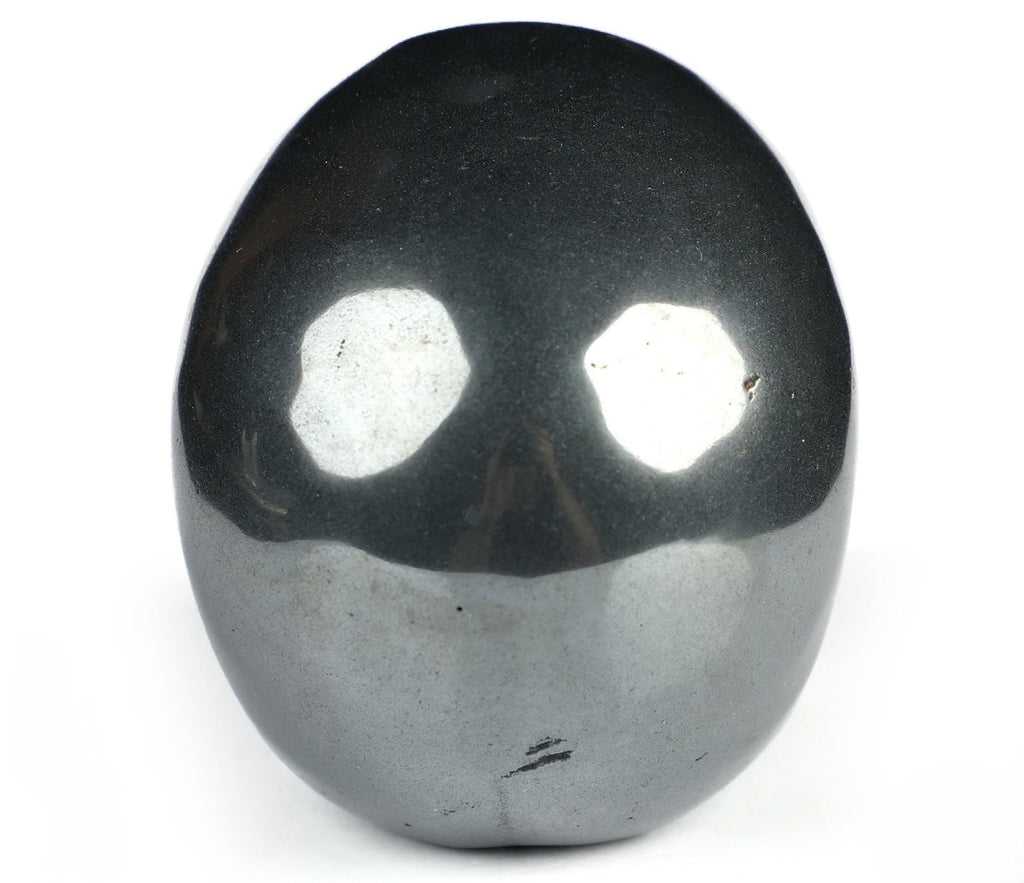 Hématite de Taille M , pierre ferreuse -> Sculpture / Crâne sculpté en pierre naturelle , Memento Mori , méditation , Feng shui , Vanité