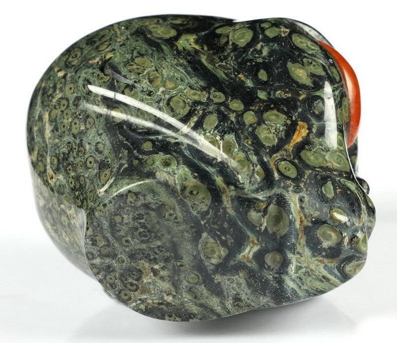 Roswell Alien Skull in Kambaba Jasper and Red Jasper · XL Natural Stone