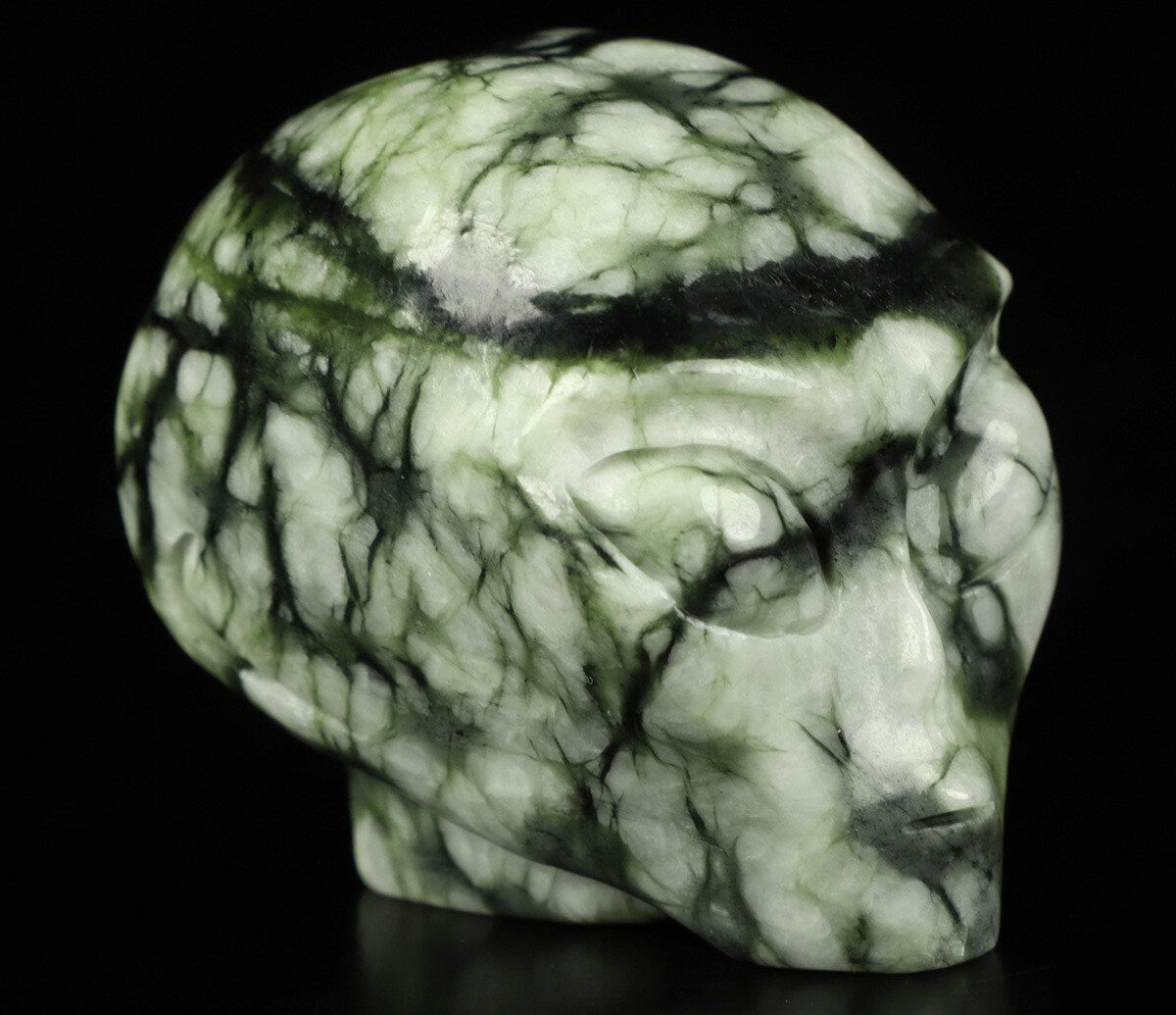 Jaspe Picasso Chinoise   / Alien invader /Crâne pierre naturelle de collection / décoration  Skull , Cranio , SchÄdel , Craneo Crystal Skull