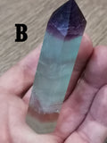 Green and purple fluorite – Choice of obelisk point - Natural crystal