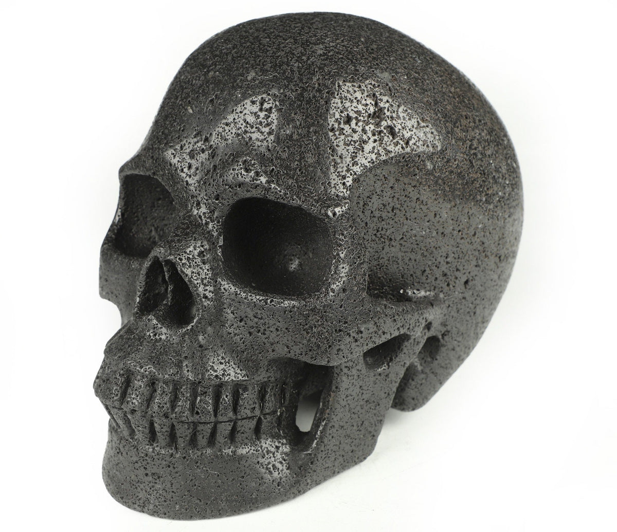 Pierre de Lave Chaude + Chouette / Crâne XXL / Pierre Volcanique de collection , Vanité , spiritualité