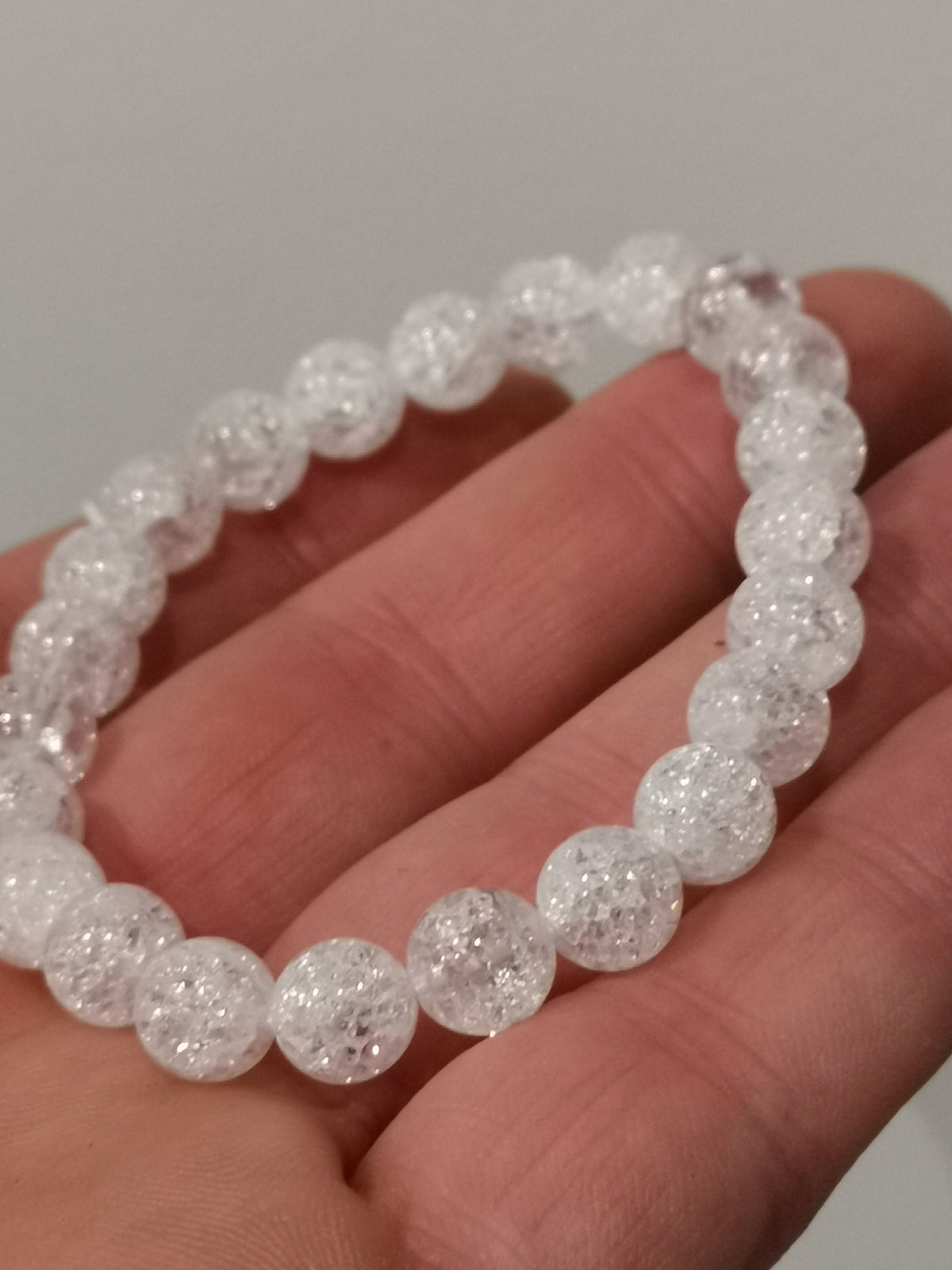 Bergkristall / Rautenquarz, Armband mit 8-mm-Perlen