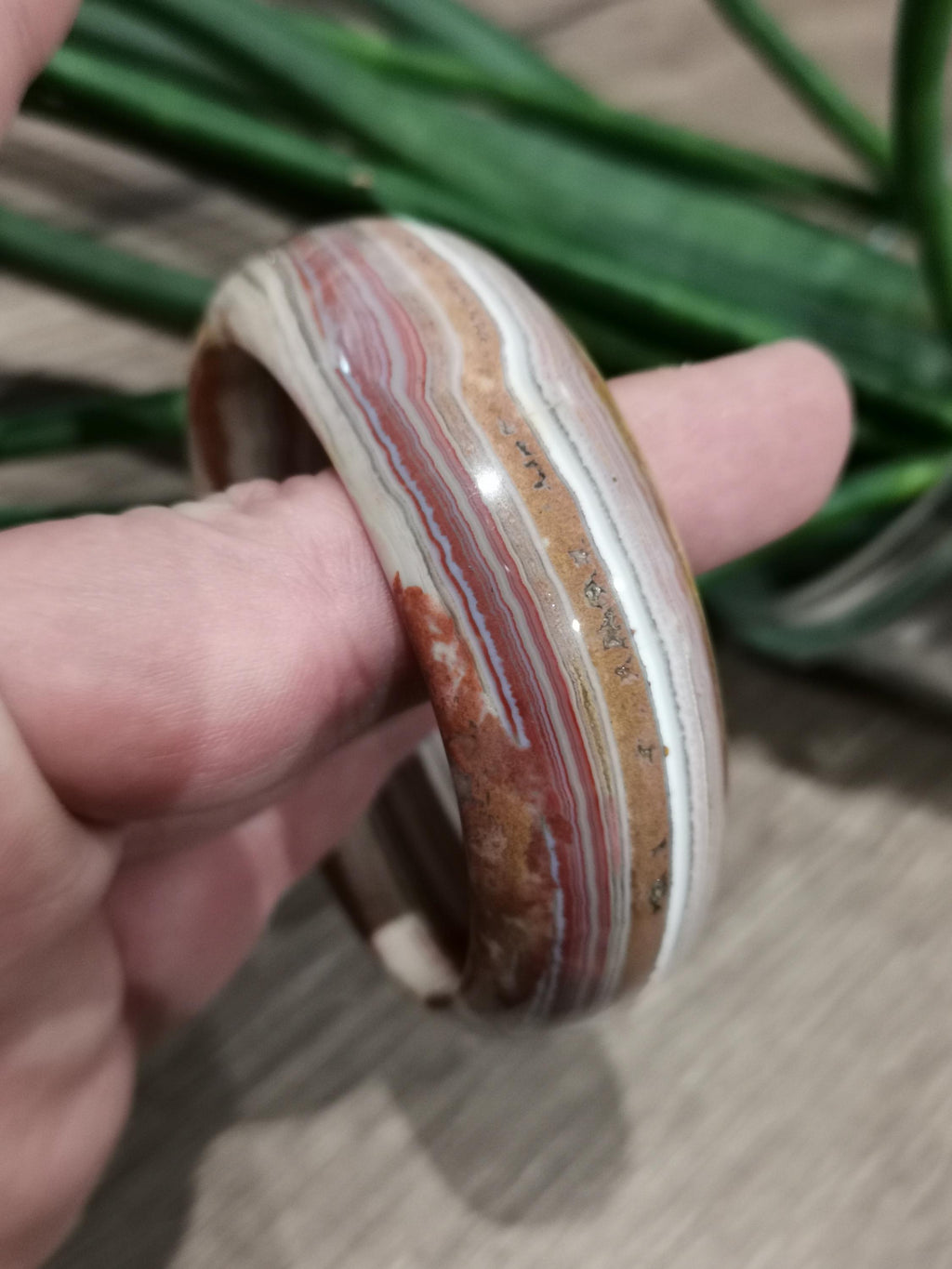 Crazy agat, crazy agat / Armband i natursten, diameter 60 mm