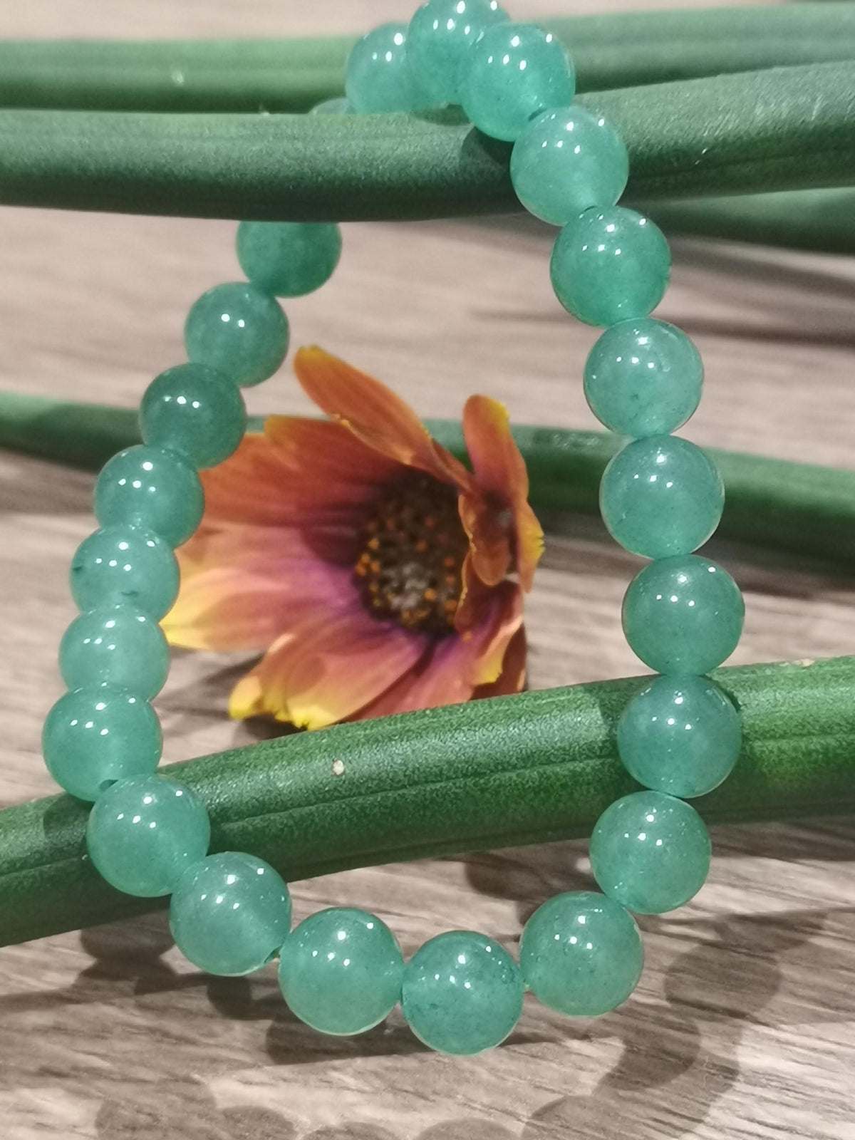 Aventurina verde Brasil  , Pulsera a medida a elegir  , Perla redonda de 8 mm