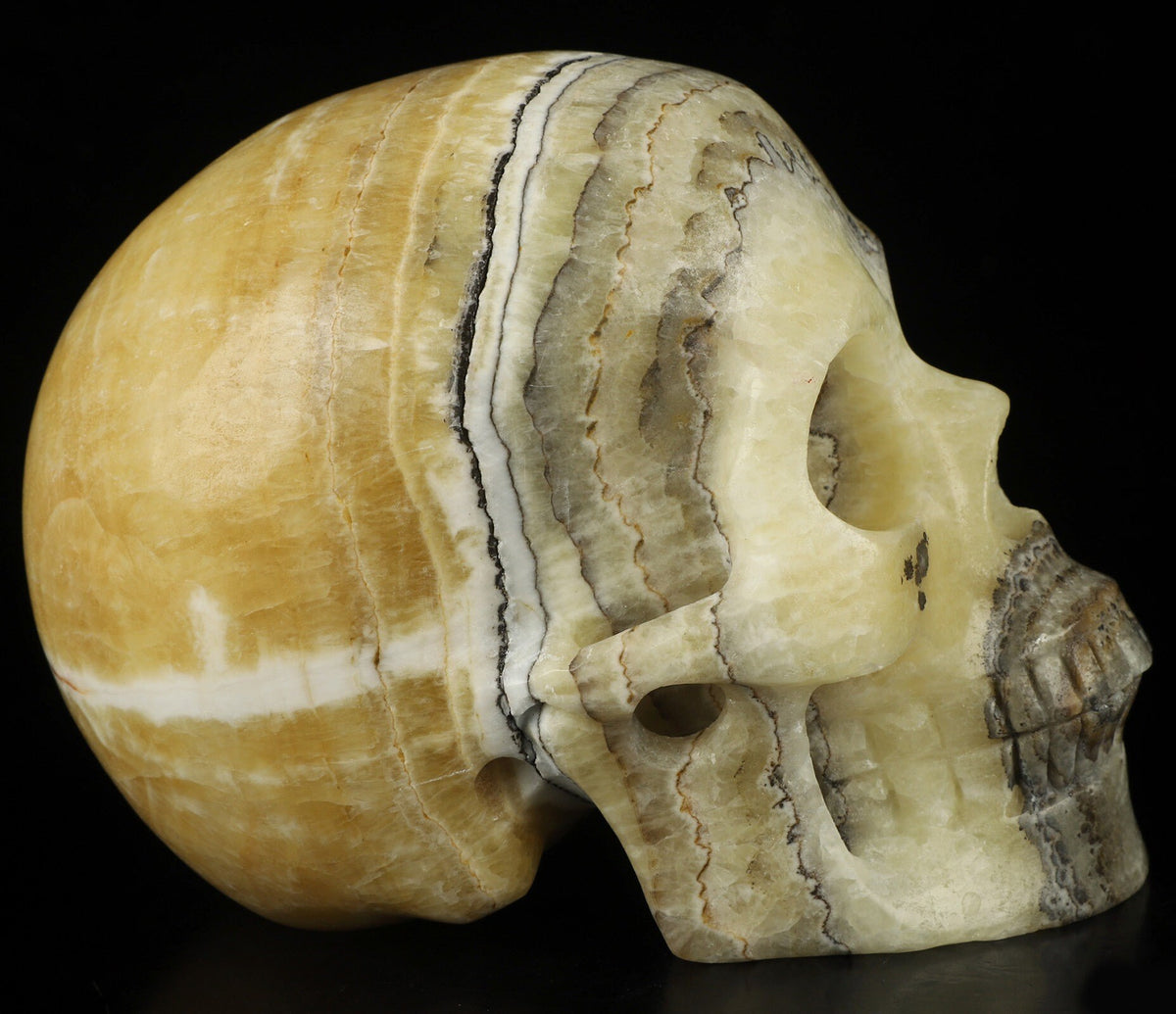 Crâne pierre naturelle JASPE de l'est /  Eastern jasper /  Calcite Rubané   , Top qualité , Cranio , SchÄdel , SKULL