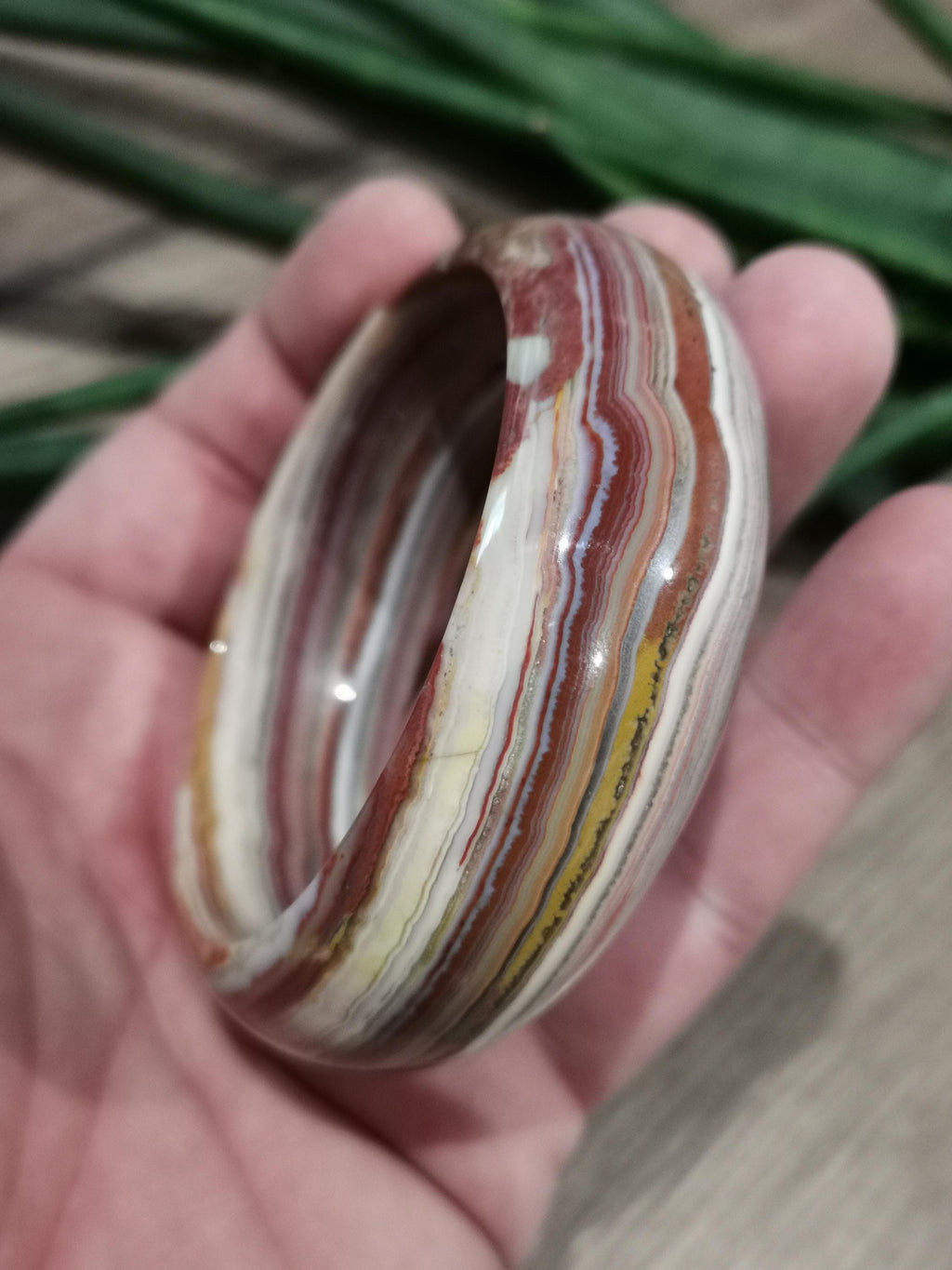 Crazy agat, crazy agat / Armband i natursten, diameter 60 mm