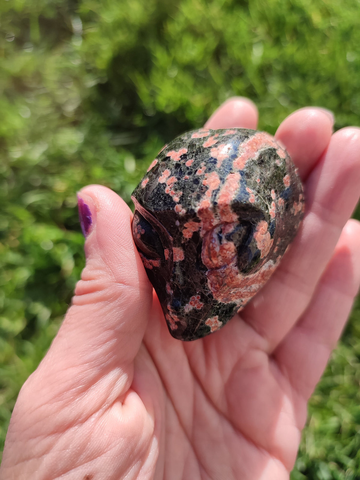 Obsydian Płat Brązowy /Cala z naturalnego kamienia kolekcjonerskiego / dekoracja Skull , Cranio , SchÄdel , Craneo Kryształowa czaszka