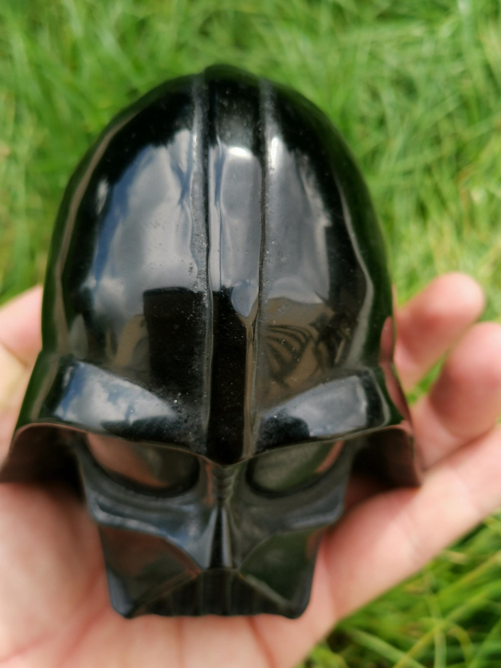 Testa di Darth Vader, scultura in ossidiana nera 1,338 KG / Collezione Star Wars