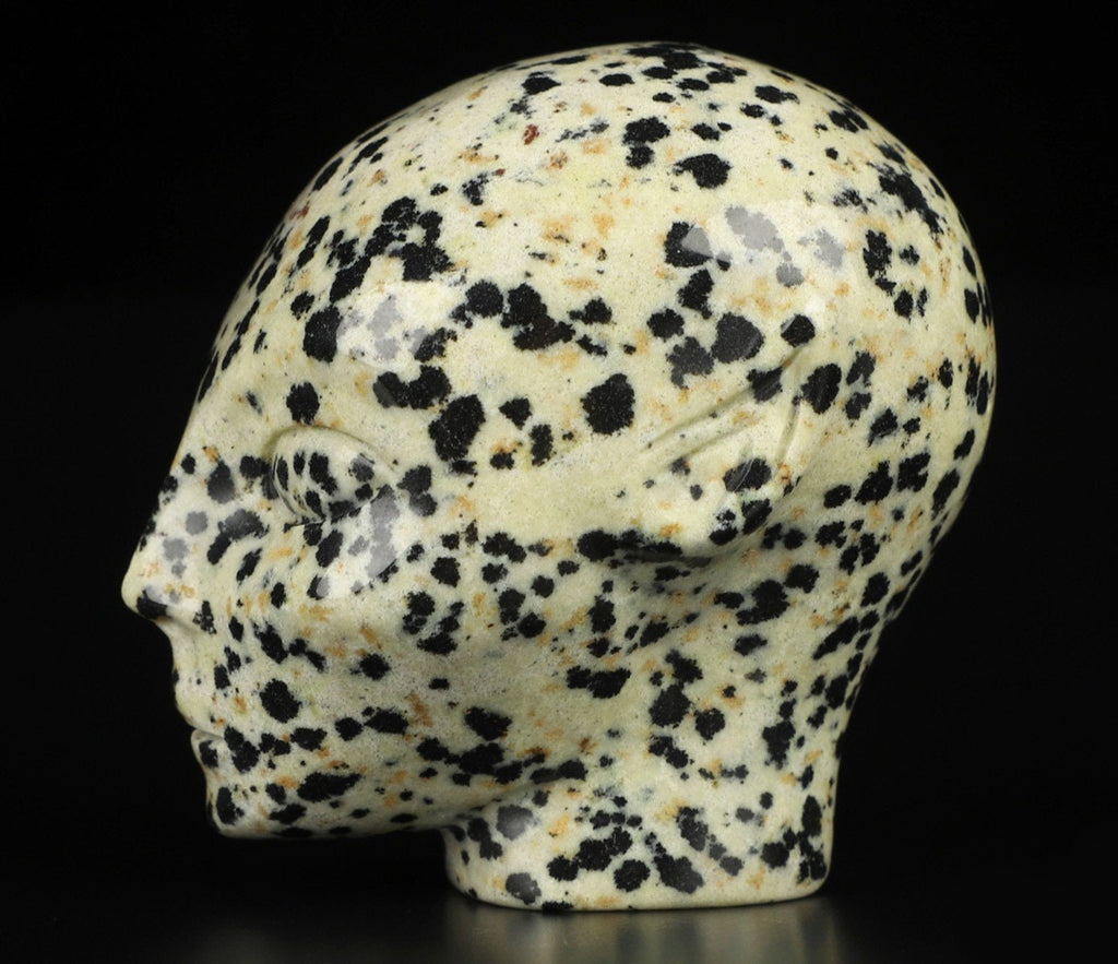 2" Elf / Fee / Avatar -> natuurlijke steen Dalmatian Jasper / Dalmatian Jasper , Skull Compagnion