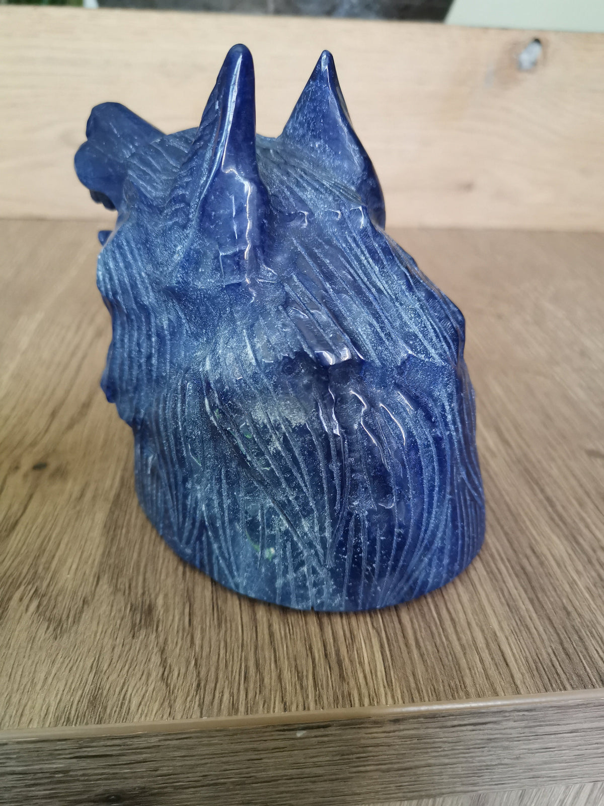 WOLF , Skulptur /Statue , Blaue Aventurin  -> Naturstein AA