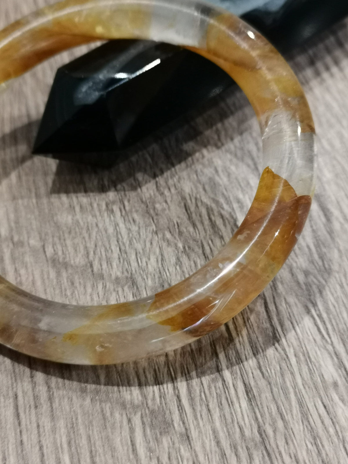 Gelber Feuerquarz, Golden Healer Quarz; Armreif-Armband, Innendurchmesser 61 mm