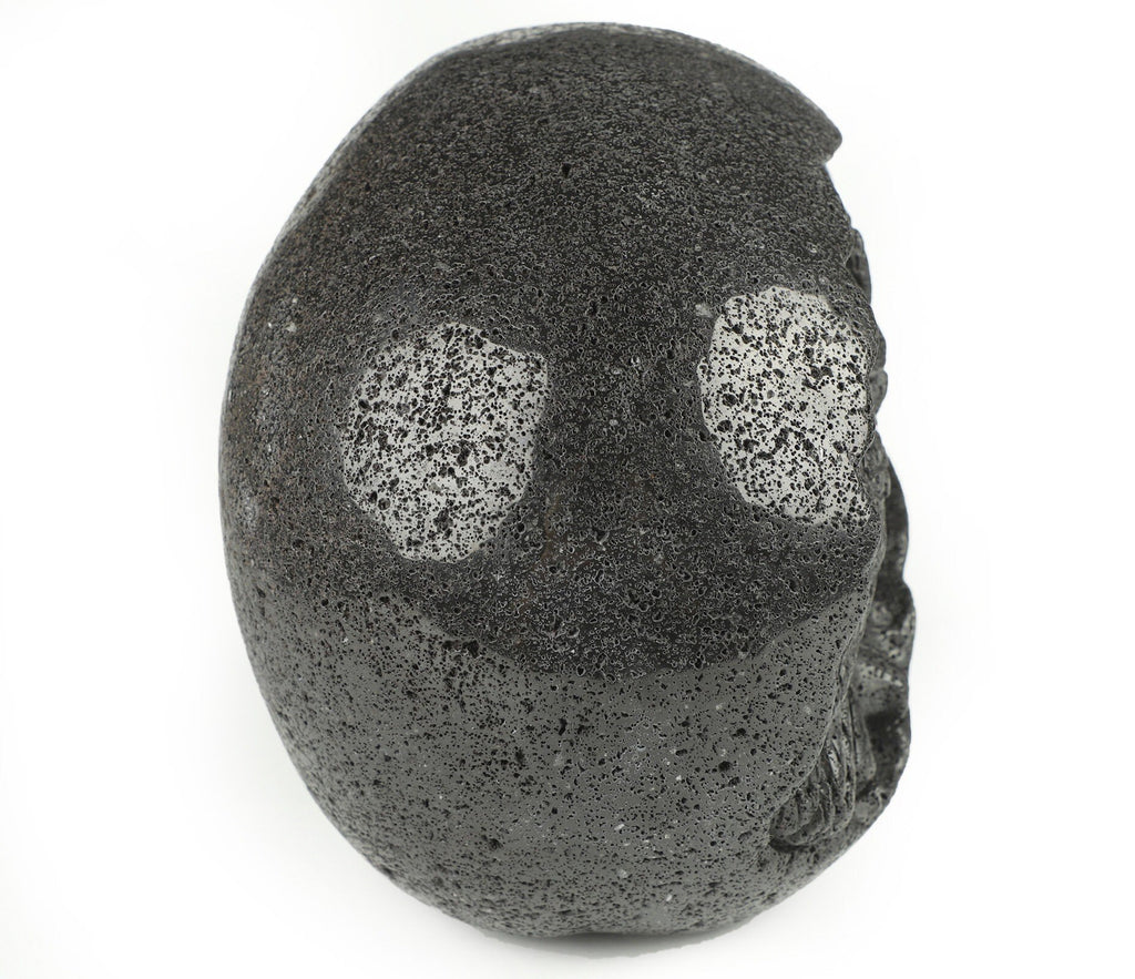 Pierre de Lave Chaude + Chouette / Crâne XXL / Pierre Volcanique de collection , Vanité , spiritualité