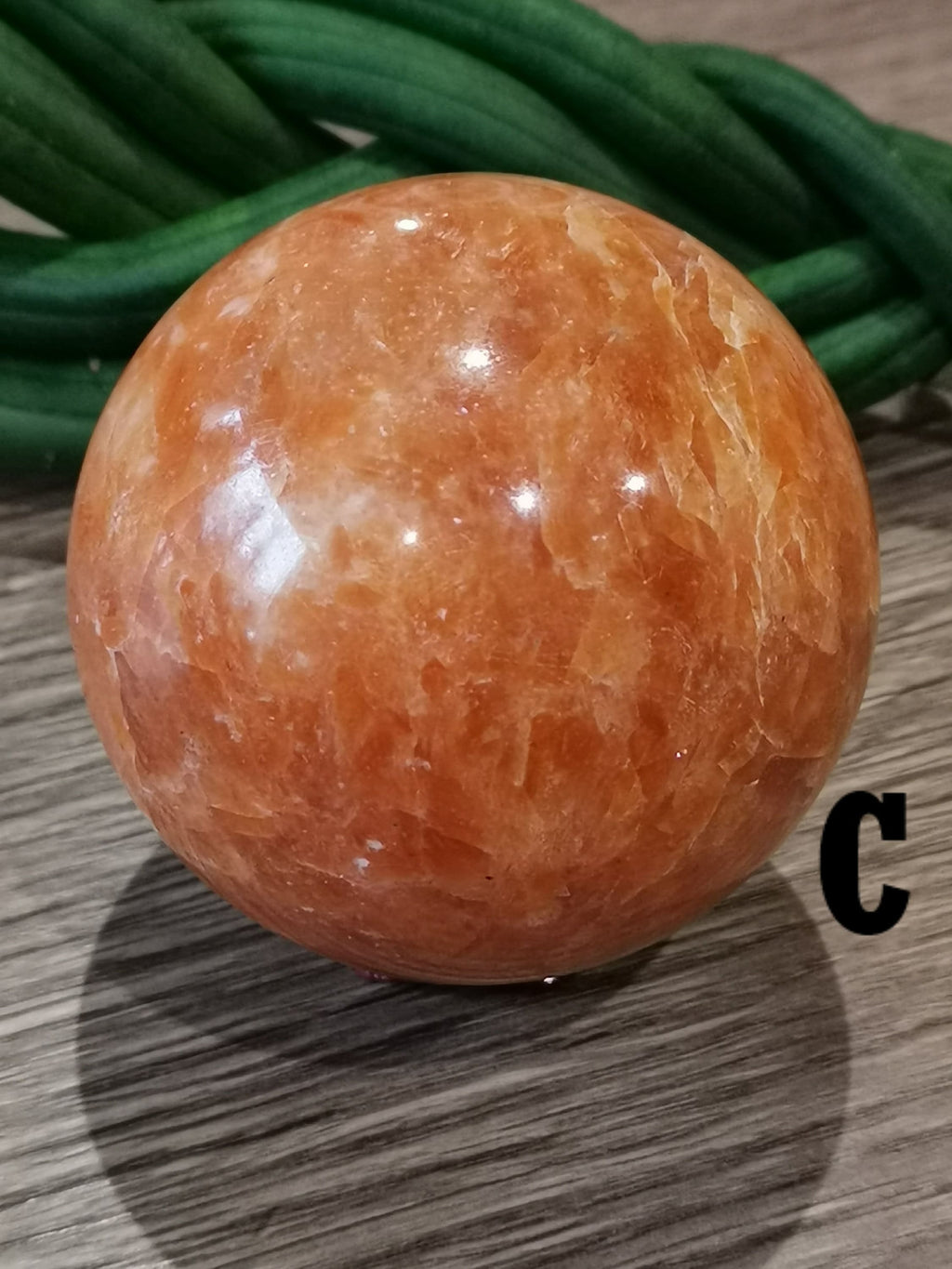 Calcite orange inclusion hématite , Sphere au CHOIX , Décoration Zen / Feng shui