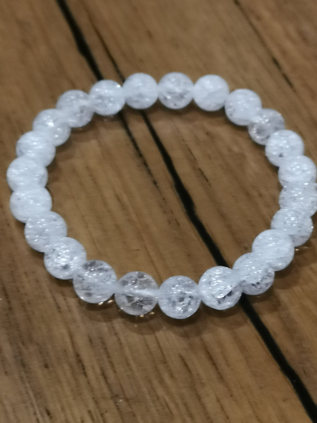 Bergkristall / Rautenquarz, Armband mit 8-mm-Perlen