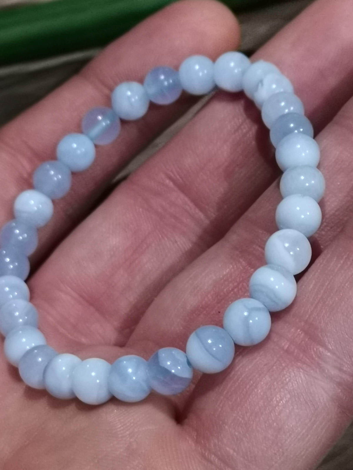 BLUE LACE Agate, Custom-Made Bracelet of Your Choice, 6 mm Round Beads