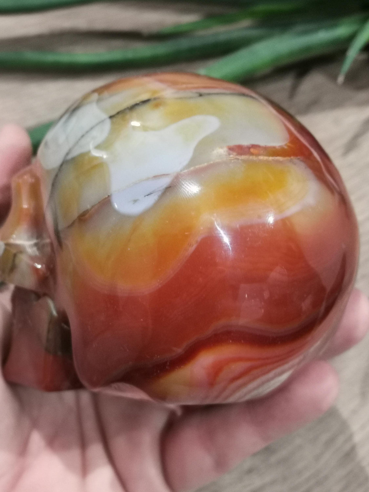 Carnelian Agate, Crystal Skull / 4 Inch Size , high quality / Lithotherapy / Cranio , SchÄdel , Cranio , Skull , reikin
