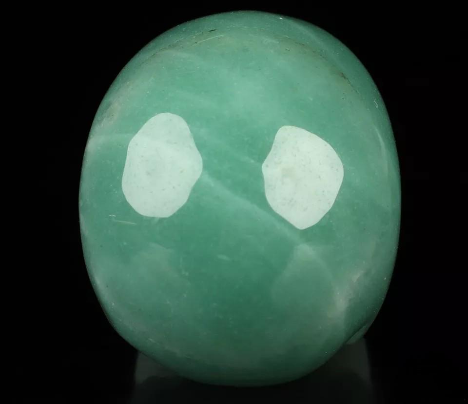 Braziliaanse groene aventurijn, natuurstenen sculptuur, bewerkte mineralen / kristallen schedel 2 P