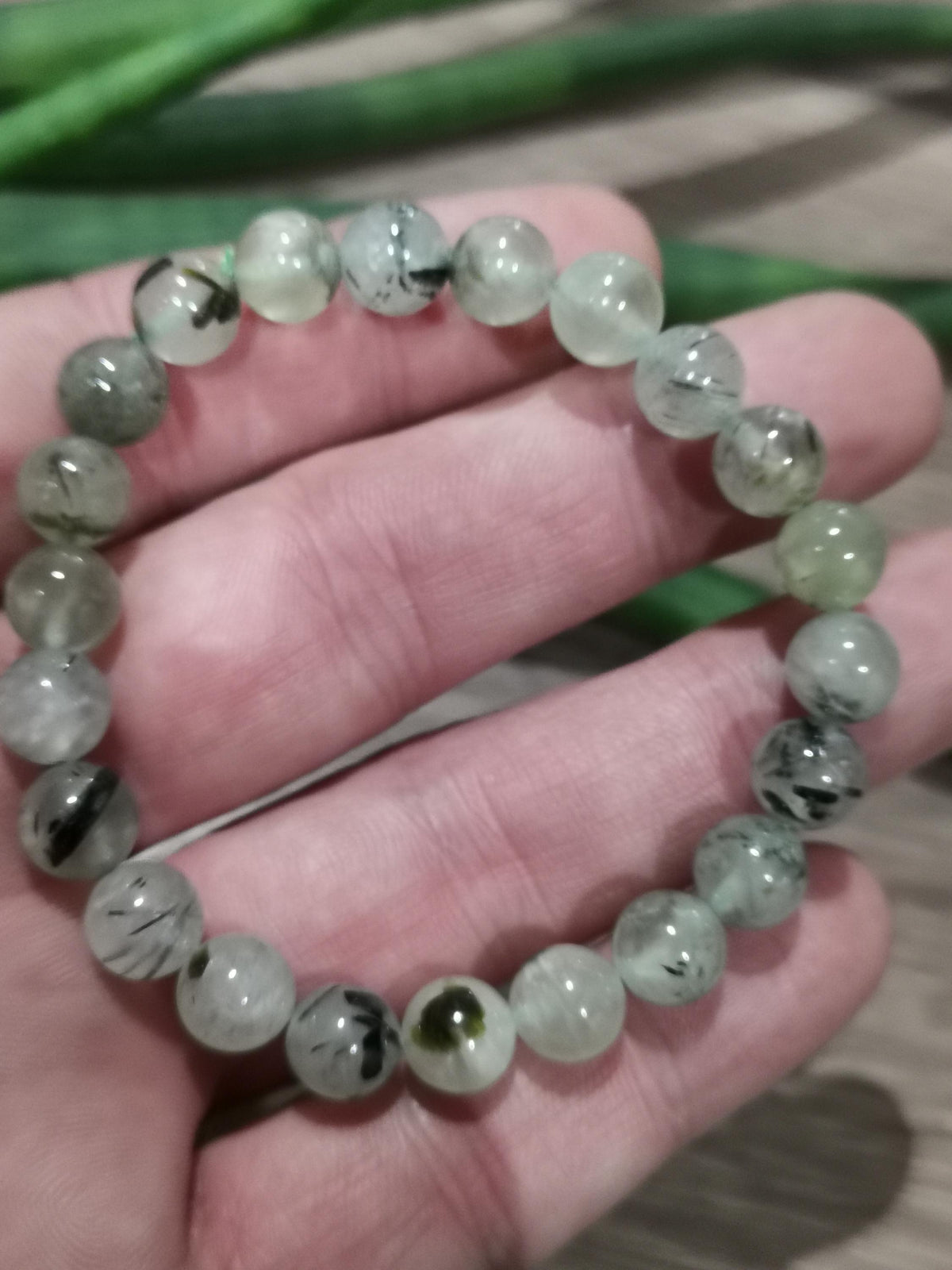 Prehnite , Pietra Uva , bracciale Su Misura -> Perla Rotonda da 10 mm