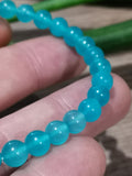 Amazonit, Naturstein aus Peru, Armband mit 6-mm-Perlen, Güte AAAA