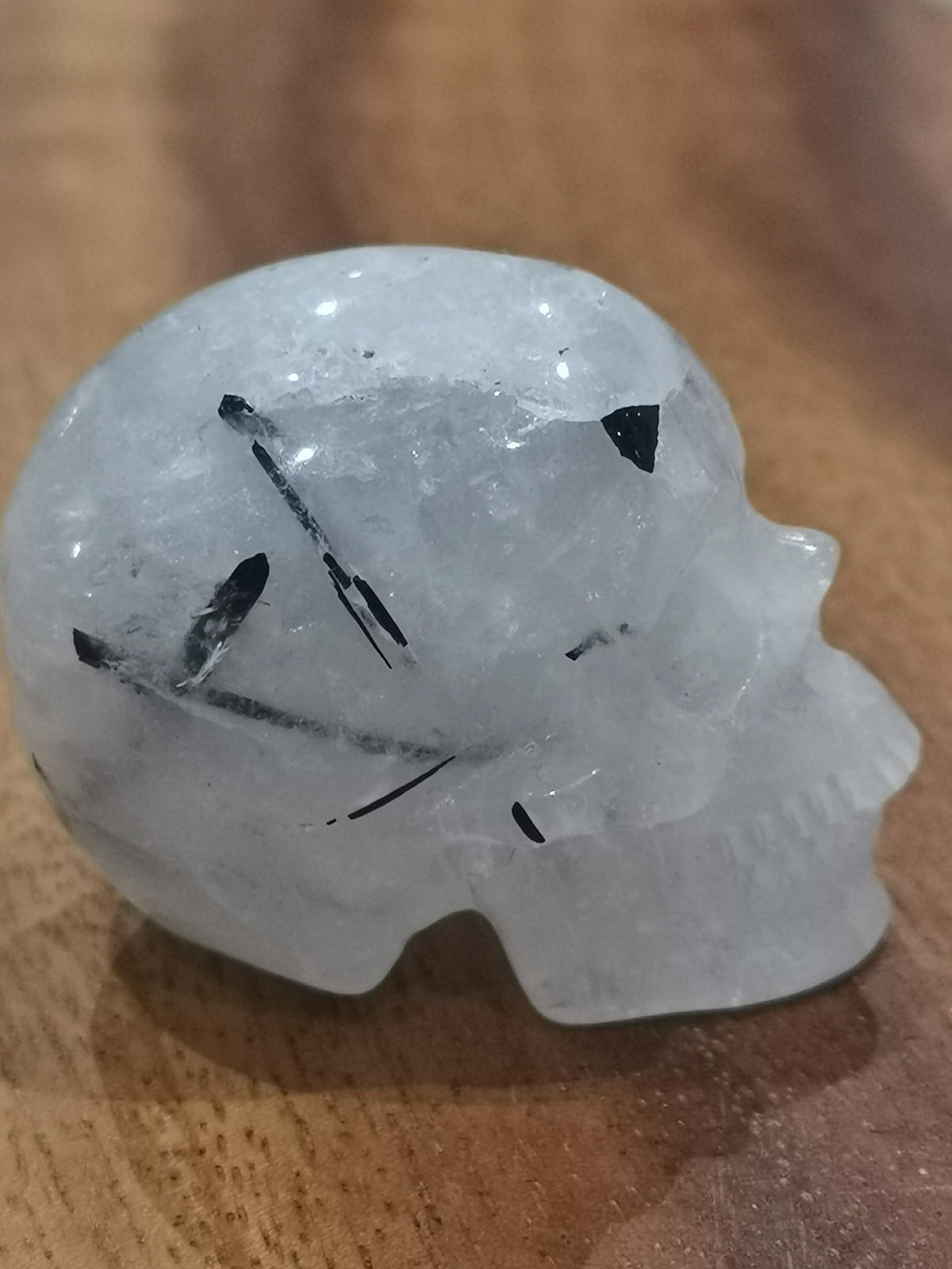 2"  Quarzo Tormalina , Cranio di Cristallo -> minerali scolpiti da collezione / Cranio