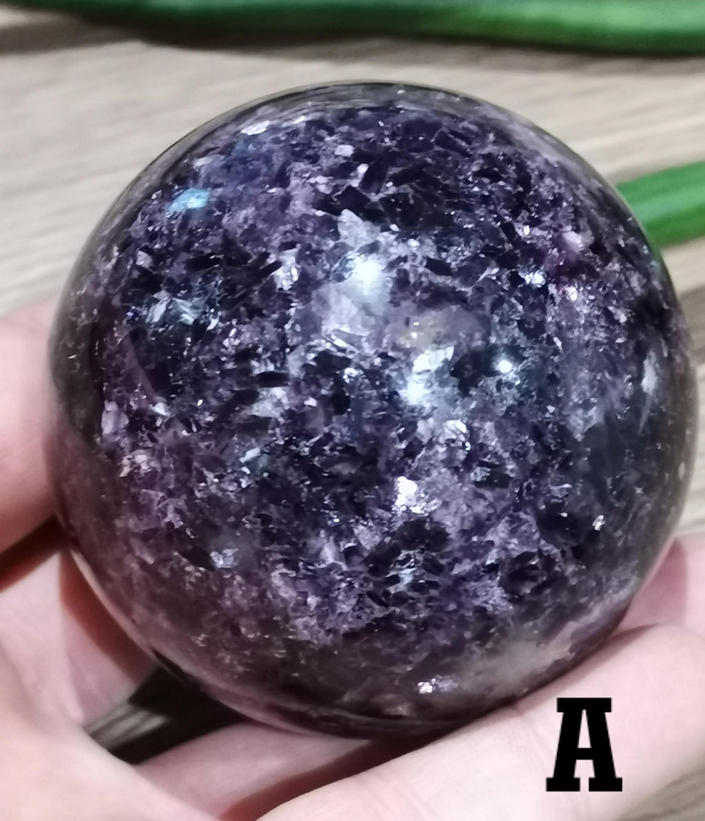Mica Violet / Purple Mica , Lépidolite  AA+ /  SPHERE Au CHOIX Rare de Tanzanie