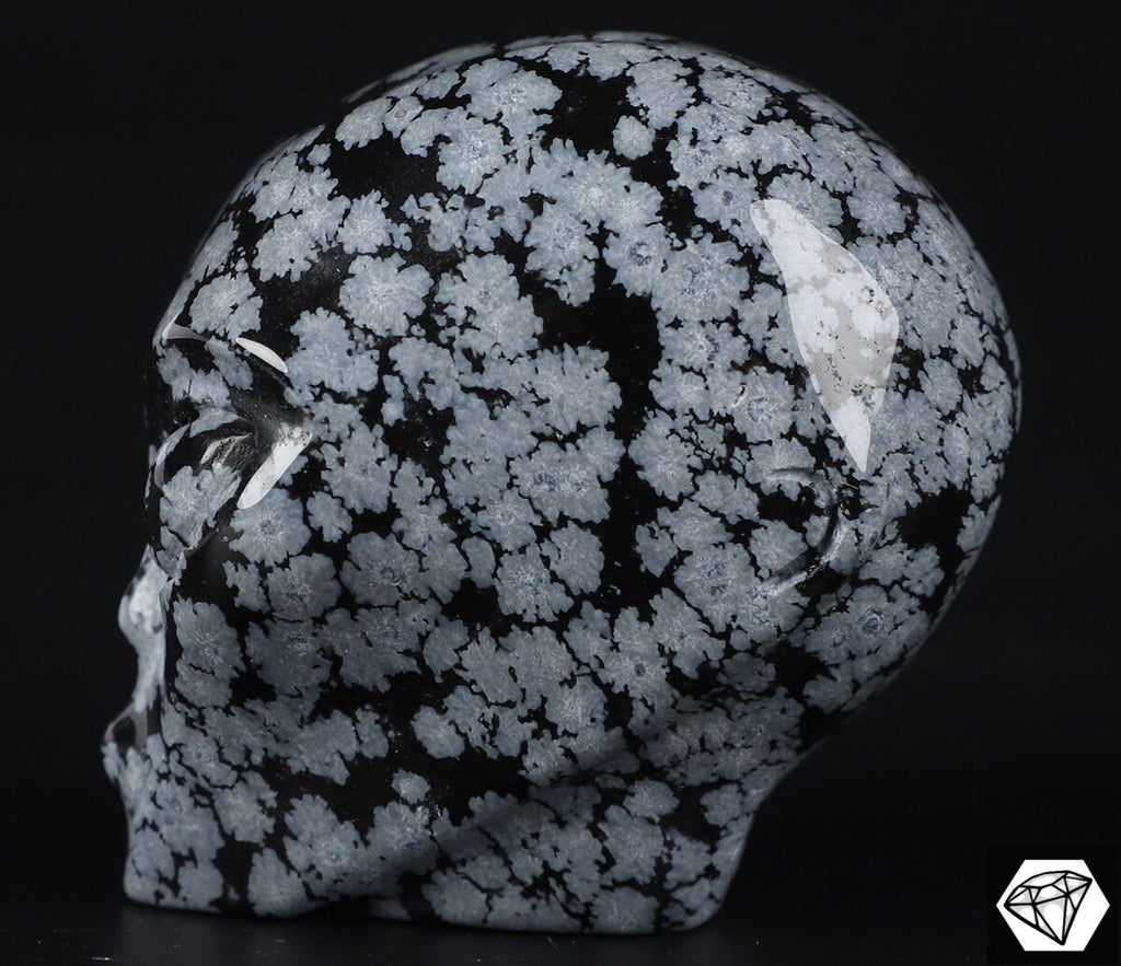Obsidienne Flocon  /Crâne pierre naturelle de collection / décoration  Skull , Cranio , SchÄdel , Craneo Crystal Skull