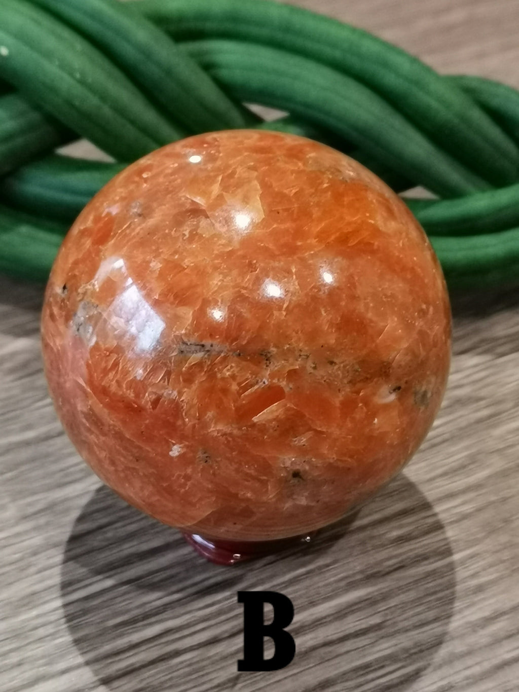Calcite orange inclusion hématite , Sphere au CHOIX , Décoration Zen / Feng shui