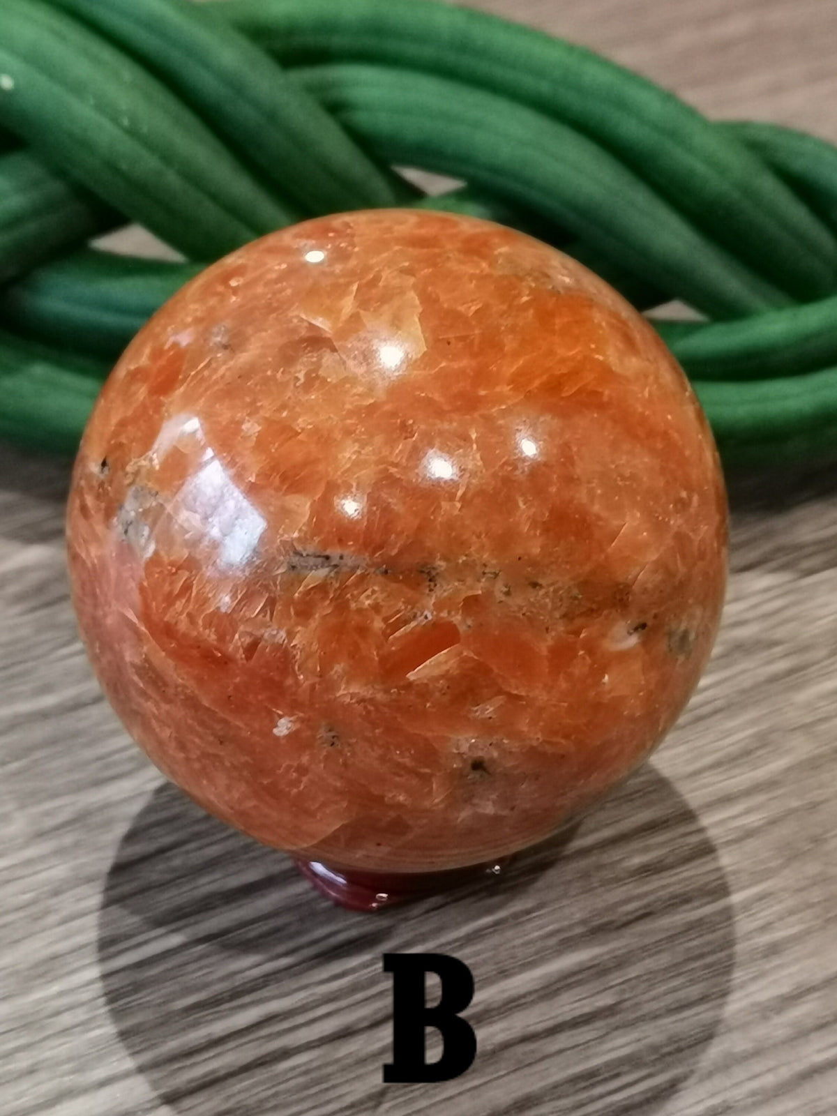 Calcite orange inclusion hématite , Sphere au CHOIX , Décoration Zen / Feng shui