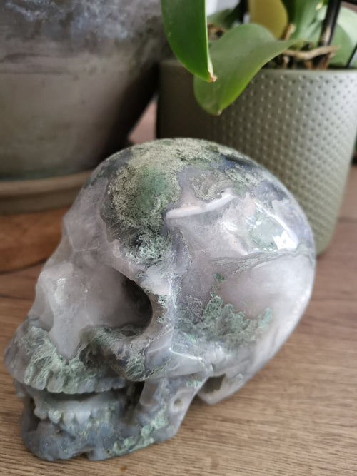 Agaatmos / Zingende kristallen schedel, verzamelaarsstück / Lithotherapie / KUNST / Cranio , SchÄdel , Craneo , Skull , reiki