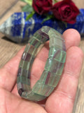 Pulsera de Fluorita Verde / violeta de China bien translúcida , Perla Rectangular / Longitud a medida
