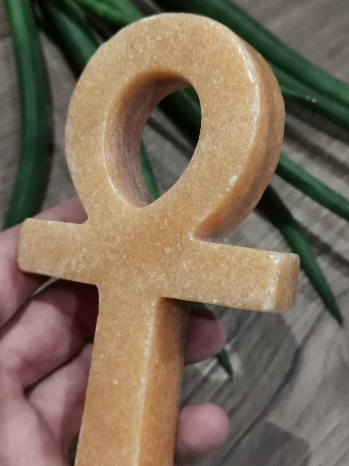 Grande croix Ankh en pierre naturelle, pierre au choix