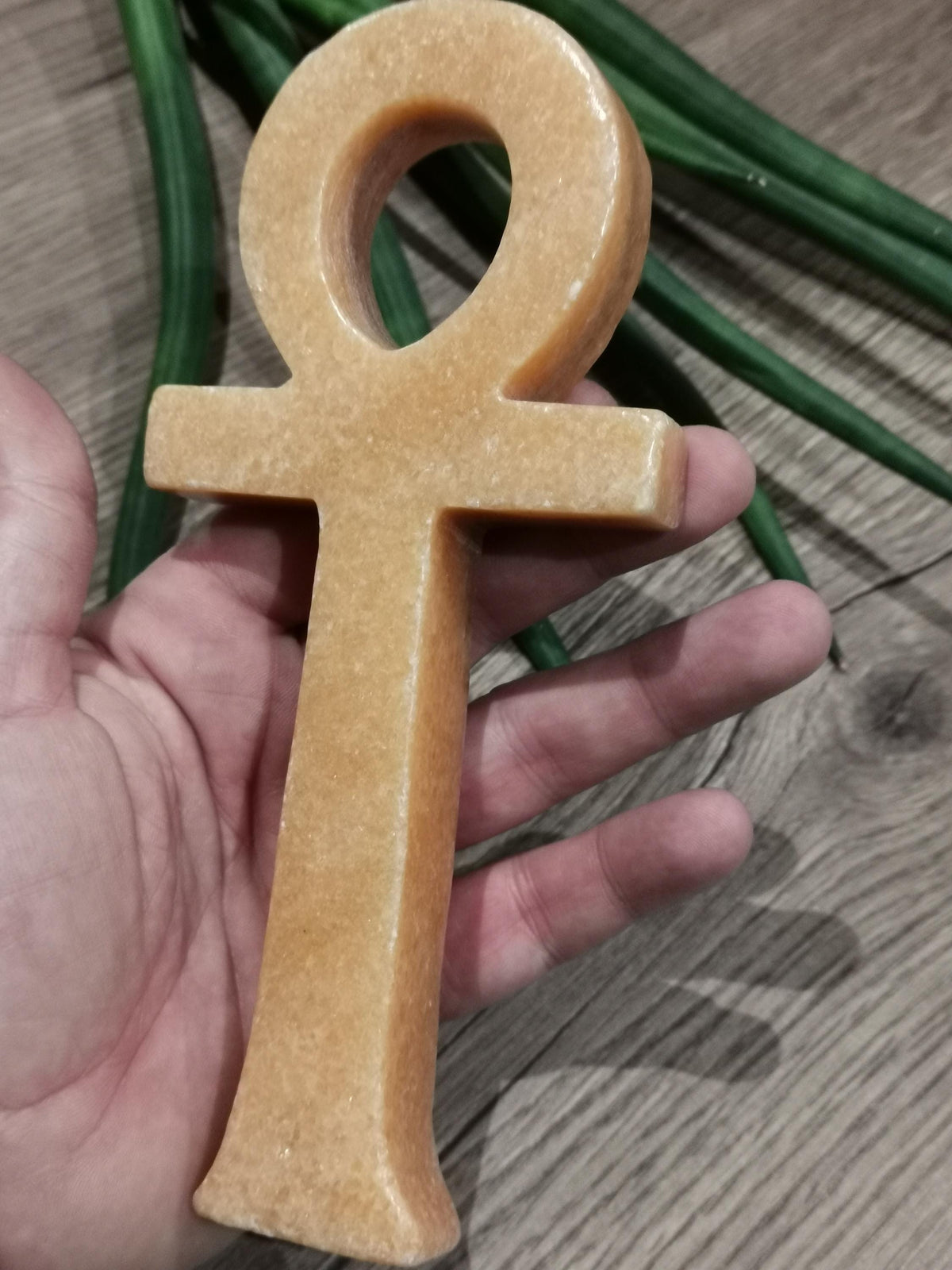Grande croix Ankh en pierre naturelle, pierre au choix