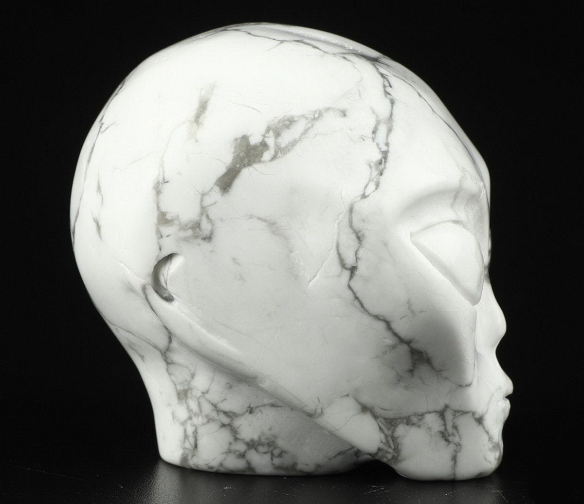 Howlite " turquoise blanche "  ALIEN  Roswell /Crâne pierre naturelle de collection / décoration  Skull , Cranio , SchÄdel , Craneo