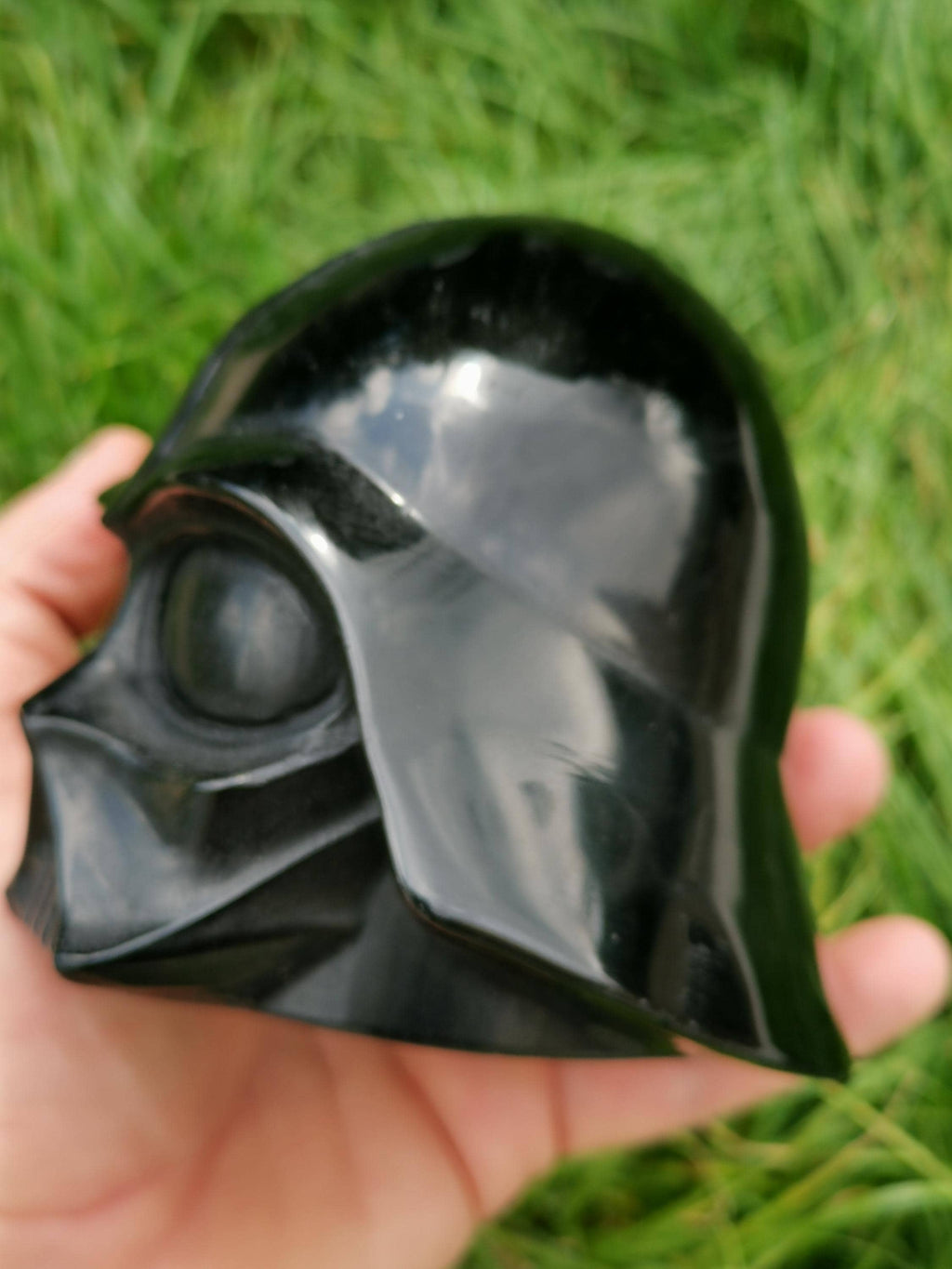 Testa di Darth Vader, scultura in ossidiana nera 1,338 KG / Collezione Star Wars
