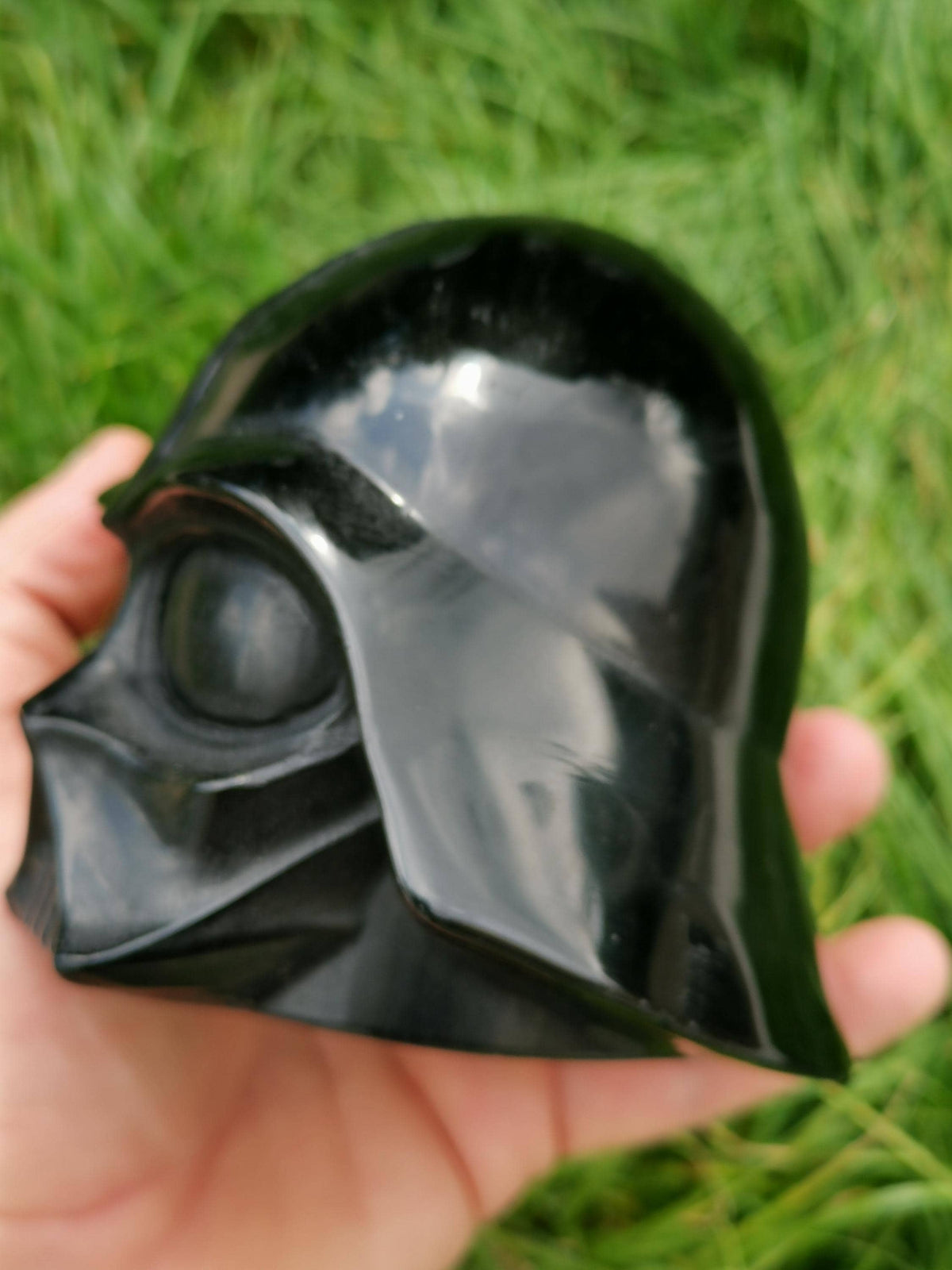 Testa di Darth Vader, scultura in ossidiana nera 1,338 KG / Collezione Star Wars
